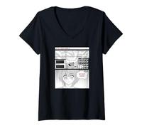 Femme C'est Un Monde Triste sans Jeu (Graphique Anime) T-Shirt avec Col en V