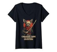 Femme C'est Un Truc De Chihuahua Tu Ne Comprendrais Pas T-Shirt avec Col en V
