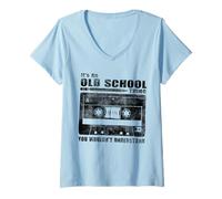 Femme C'est Un Truc de la Vieille école Que Vous ne comprendriez Pas : Le rétro T-Shirt avec Col en V