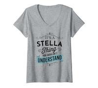 Femme C'est Un Truc de Stella Que tu ne comprendrais Pas Funny Stella T-Shirt avec Col en V
