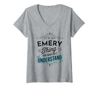 Femme C'est Un Truc d'Emery Que Vous ne comprendriez Pas Funny Emery Name T-Shirt avec Col en V