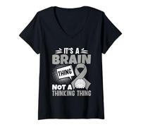 Femme C'est Une Affaire De Cerveau - Trouble De La Communication T-Shirt avec Col en V