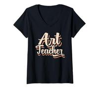 Femme C'est une belle journée des enseignants pour apprendre les enseignants d'art T-Shirt avec Col en V