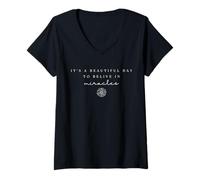 Femme C'est une belle journée pour croire aux miracles IVF Transfert Day T-Shirt avec Col en V