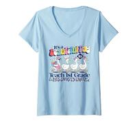 Femme C'est Une Belle journée pour enseigner à Une enseignante de 1re année Cute Goose T-Shirt avec Col en V