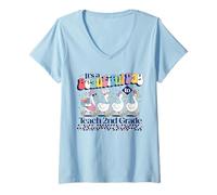 Femme C'est Une Belle journée pour enseigner à Une enseignante de 2e année Cute Goose T-Shirt avec Col en V