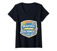 Femme C'est Une Belle journée pour Les professeurs de Sciences, Les scientifiques et Les Enfants T-Shirt avec Col en V