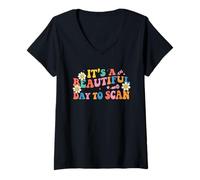 Femme C'est Une Belle journée pour Scanner l'échographe RDCS T-Shirt avec Col en V