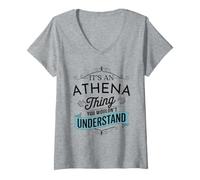 Femme C'est Une Histoire d'Athéna Que tu ne comprendrais Pas C'est drôle Athéna T-Shirt avec Col en V