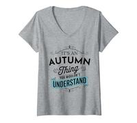 Femme C'est Une Histoire d'automne Que Vous ne comprendriez Pas Funny Autumn T-Shirt avec Col en V