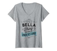 Femme C'est Une Histoire de Bella Que Vous ne comprendriez Pas. C'est Un drôle de prénom de Bella T-Shirt avec Col en V