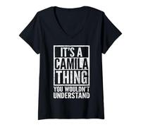 Femme C'est une histoire de Camila que tu ne comprendrais pas. Le nom de Camila T-Shirt avec Col en V