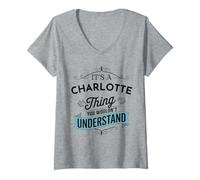Femme C'est Une Histoire de Charlotte Que Vous ne comprendriez Pas drôle T-Shirt avec Col en V