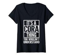 Femme C'est une histoire de Cora que vous ne comprendriez pas. Le nom de Cora T-Shirt avec Col en V