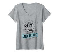 Femme C'est Une Histoire de Ruth Que Vous ne comprendriez Pas Un drôle de nom de Ruth T-Shirt avec Col en V