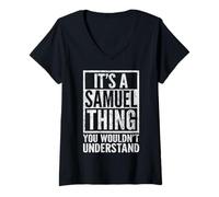 Femme C'est une histoire de Samuel que vous ne comprendriez pas : le nom de Samuel T-Shirt avec Col en V