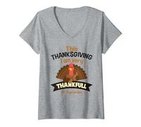 Femme Cet Thanksgiving Je suis très Reconnaissant aux végétariens T-Shirt avec Col en V