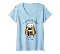 Femme C'était Le mème de l'épée Arc-en-Ciel de M'Lord Cat Tap Water T-Shirt avec Col en V