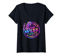 Femme C'était Une Semaine Difficile, mais Pas Besoin d'argent sous Caution T-Shirt avec Col en V
