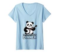 Femme Cette Chanson s'appelle Dinner Panda Lover T-Shirt avec Col en V