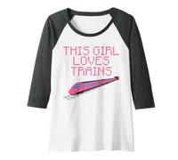 Femme Cette fille aime les trains, les trains à grande vitesse Manche Raglan