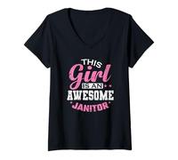 Femme Cette Fille est Une Concierge géniale T-Shirt avec Col en V