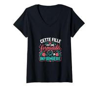 Femme Cette Fille Est Une Formidable infirmière T-Shirt avec Col en V