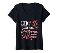 Femme Cette fille Est une Super Collègue T-Shirt avec Col en V