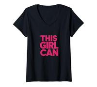 Femme Cette Fille Peut autonomiser Les Femmes T-Shirt avec Col en V