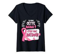 Femme Cette Nana Est Une Battante Octobre Sensibilisation Cancer T-Shirt avec Col en V