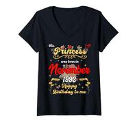Femme Cette princesse est née en novembre 1993 anniversaire de novembre T-Shirt avec Col en V