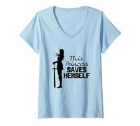 Femme Cette Princesse se Sauve Une féministe de Contes de fées livresque T-Shirt avec Col en V