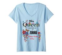 Femme Cette Reine est née en 1995 T-Shirt avec Col en V