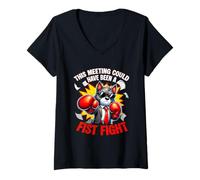 Femme Cette réunion aurait PU être Un Bureau de Boxe de Loup de Poing T-Shirt avec Col en V