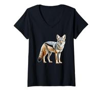 Femme Chacal T-Shirt avec Col en V