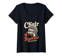 Femme Chaise Demain Je Le Range Plus Tard Humour T-Shirt avec Col en V
