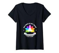 Femme Chakra Balance - La guérison est Mon Chemin T-Shirt avec Col en V