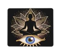 Femme Chakra d'or Pratiquant Le Yoga Art Mousepad Lavable Tapis De Souris Gaming Durable Mouse Pad pour Travail Bureau Maison 25X30Cm