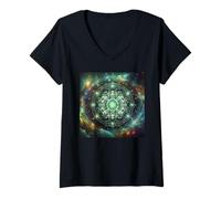 Femme Chakra du cœur, Amour et Compassion T-Shirt avec Col en V