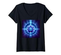 Femme Chakra du troisième œil Sagesse intérieure Géométrie sacrée T-Shirt avec Col en V