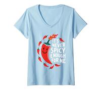 Femme Chaleur épicée pour amateurs de nourriture chili peppers chef épices T-Shirt avec Col en V