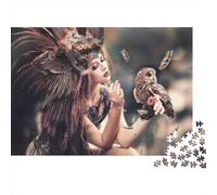 Femme Chaman à Plumes Puzzle 1000 Pièces pour Fans, Papier Solide, Décoration Intérieure, Cadeau Anniversaire, Jeu Puzzle Mental, Décoration Murale 70x50cm/1000pcs