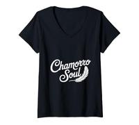 Femme Chamorro Guam Chamorro Guaméen T-Shirt avec Col en V