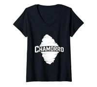 Femme Chamorro Guam Chamorro Guaméen T-Shirt avec Col en V