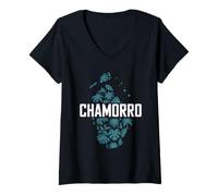Femme Chamorro Guam Chamorro Guaméen T-Shirt avec Col en V