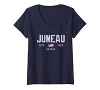 Femme Champ de Juneau en Alaska//Juneau AK T-Shirt avec Col en V