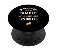 Femme Champagne apéro Humour Je n'aime Que Les Bulles PopSockets PopGrip Adhésif