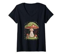 Femme Champignon Féerique Made of Moss and Magic Forêt T-Shirt avec Col en V