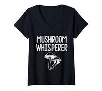 Femme Champignons Whisperer Champignons Hunter Morel Mycologist Champignons T-Shirt avec Col en V