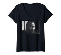 Femme Champion de Rugby Jonah Lomu Nouvelle-Zélande All Blacks 1999 T-Shirt avec Col en V